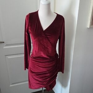 Elegant Burgundy Wrap Dress